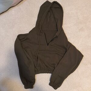 Strut This Olive Green Cropped Hoodie